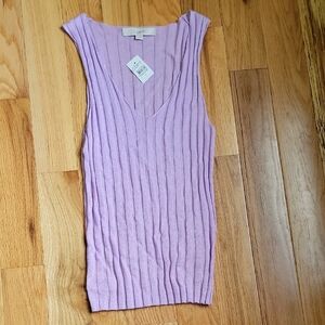 Loft Lilac Sleeveless Ribbed Top